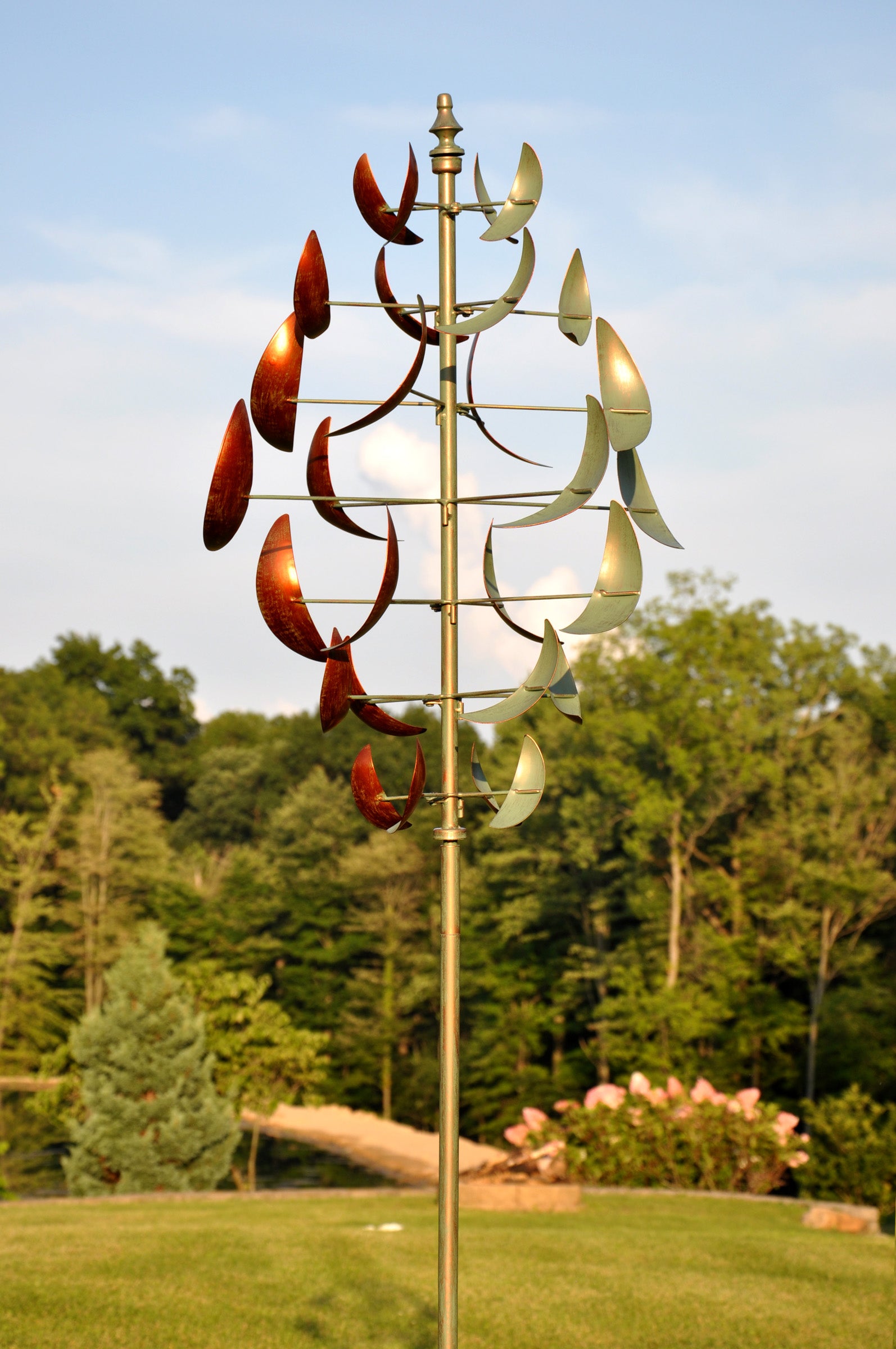 Copper/Verde Dancing Leaves - Kinetic Art Spinner