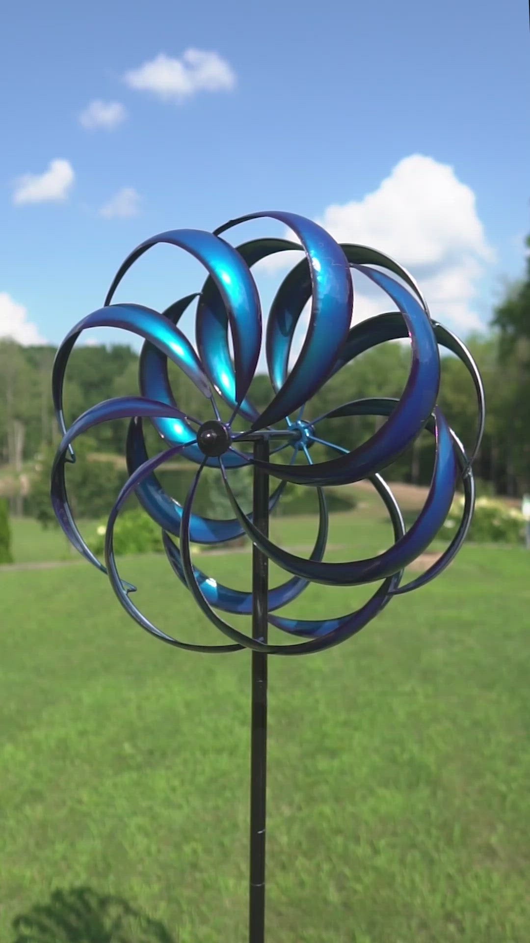 Blue Windward Kinetic Wind Spinner