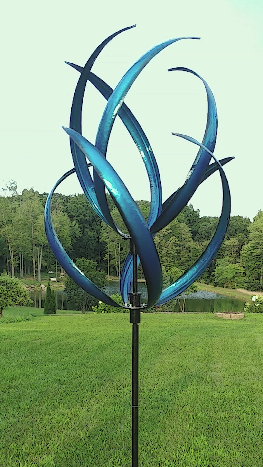 Blue Cheyenne Kinetic Wind Spinner