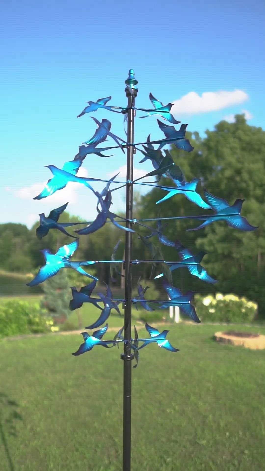 Bluebirds Kinetic Wind Spinner